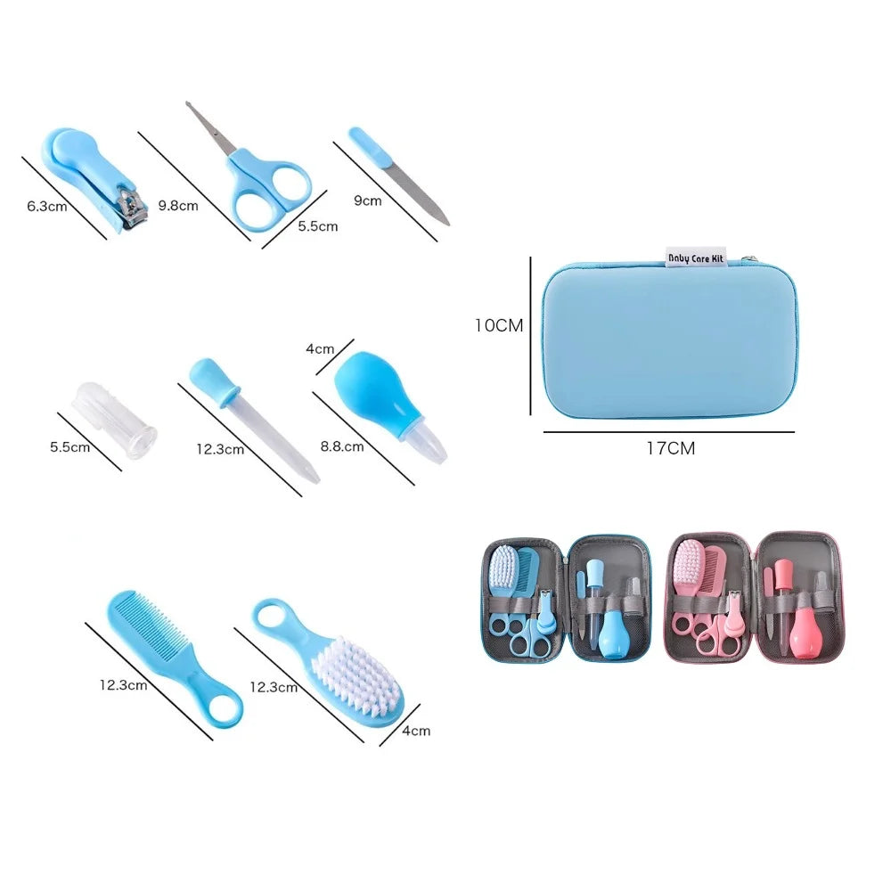 Baby Healthcare & Grooming Kit (8-Piece Set with Travel Case)