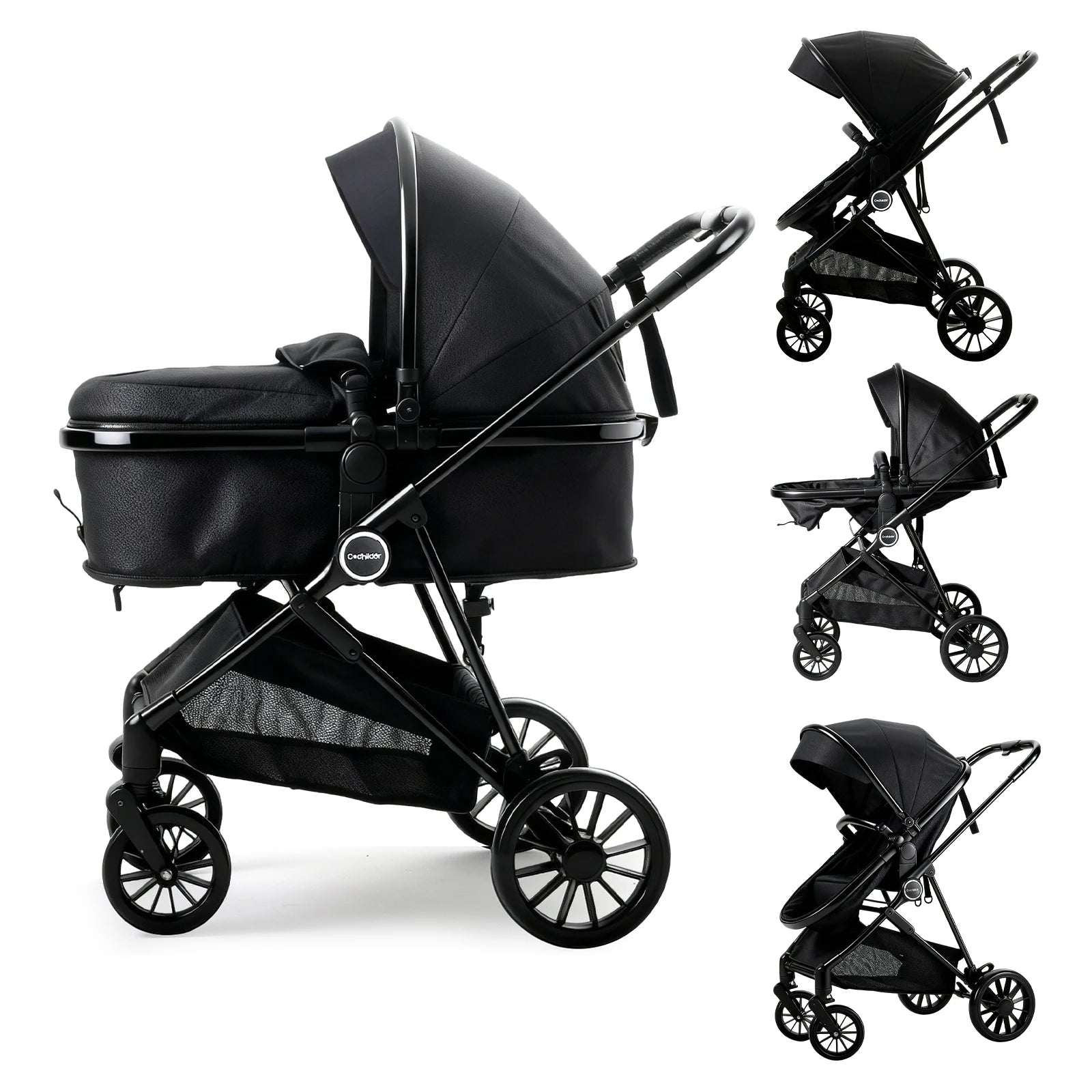 Reversible 3-in-1 Foldable Baby Stroller