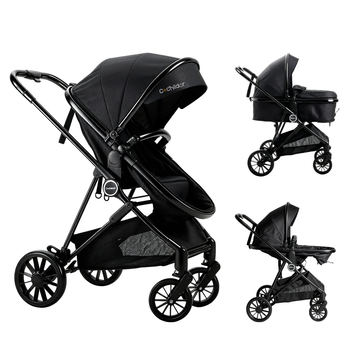 Reversible 3-in-1 Foldable Baby Stroller