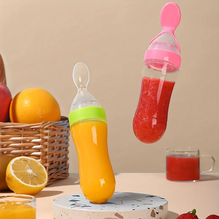 90ml / 3oz Baby Silicone Spoon Puree Bottle Feeder
