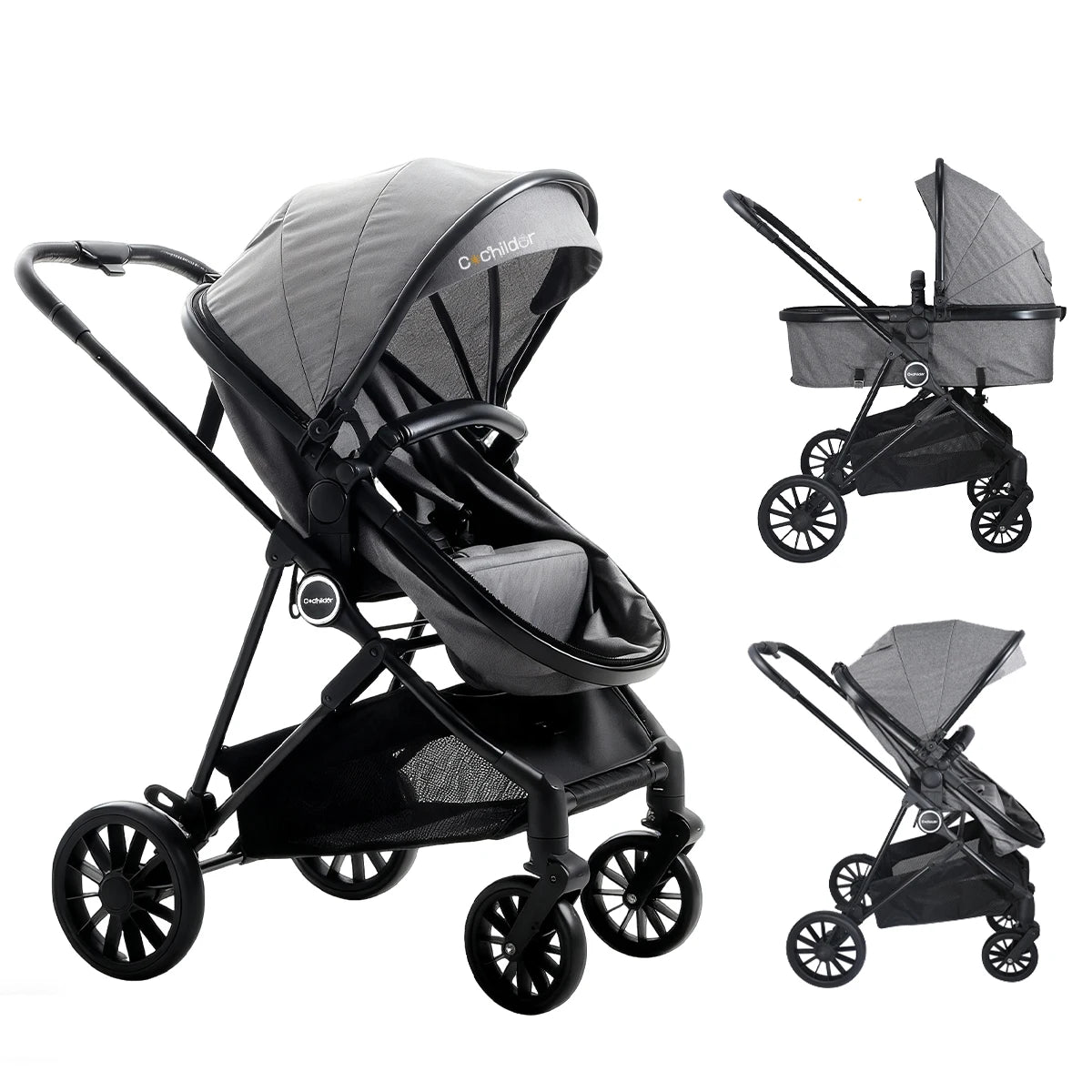 Reversible 3-in-1 Foldable Baby Stroller