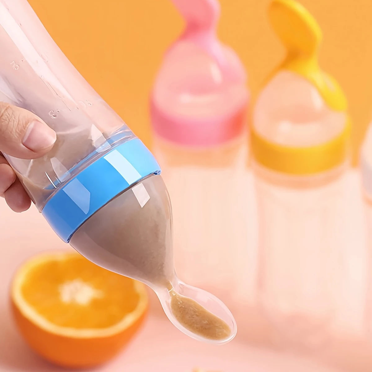 90ml / 3oz Baby Silicone Spoon Puree Bottle Feeder