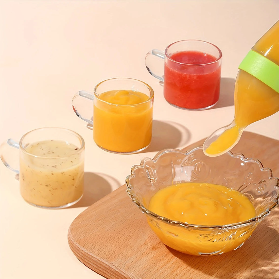 90ml / 3oz Baby Silicone Spoon Puree Bottle Feeder